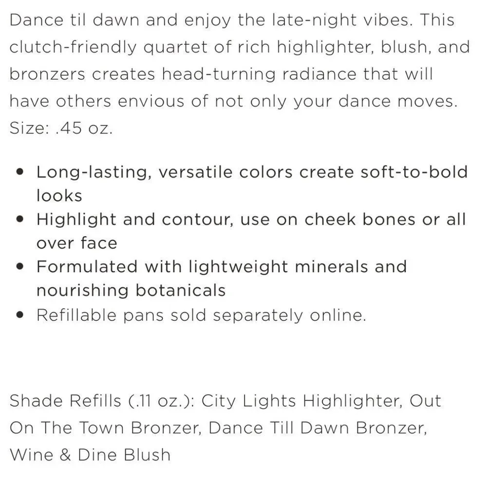 Mineral Fusion Complexion Palette NIGHTLIFE 🌃 NEW Refillable Blush